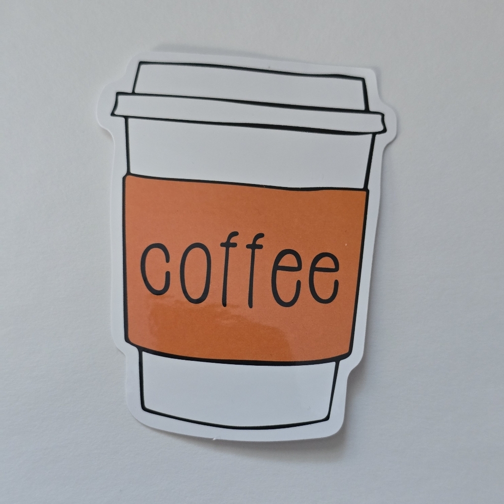 10/$10 Coffee Cup Sticker with Orange Sleeve